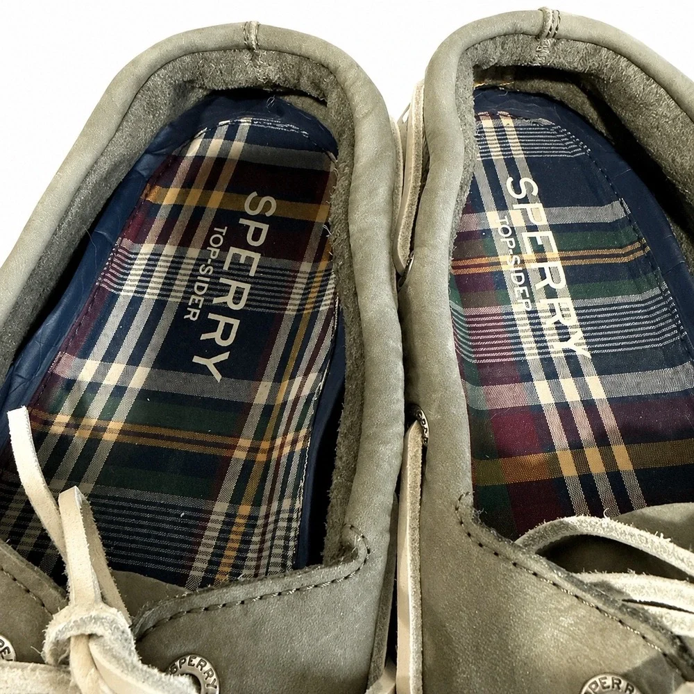 Sperry TopSider Mens Authentic Original 2Eye Grey Leather Boat Shoes STS22797 13
